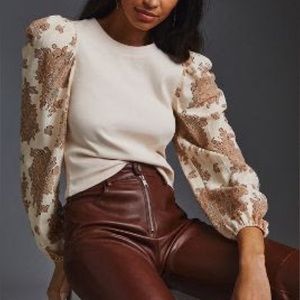 ANTHROPOLOGIE DOLAN PUFF-SLEEVE TOP